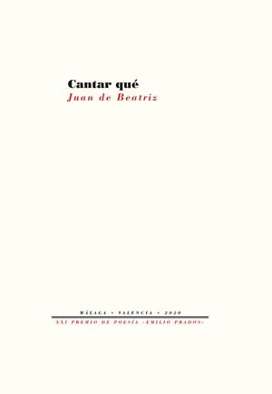 CANTAR QUÉ | 9788418178740 | DE BEATRIZ, JUAN | Galatea Llibres | Librería online de Reus, Tarragona | Comprar libros en catalán y castellano online