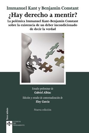 ¿HAY DERECHO A MENTIR? | 9788430982073 | KANT, IMMANUEL/CONSTANT, BENJAMIN | Galatea Llibres | Llibreria online de Reus, Tarragona | Comprar llibres en català i castellà online
