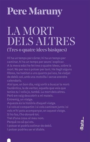 LA MORT DELS ALTRES | 9788416738618 | MARUNY, PERE | Galatea Llibres | Llibreria online de Reus, Tarragona | Comprar llibres en català i castellà online