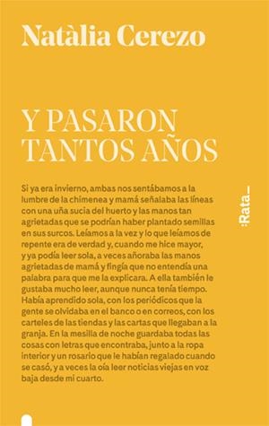 Y PASARON TANTOS AÑOS | 9788416738052 | CEREZO, NATÀLIA | Galatea Llibres | Llibreria online de Reus, Tarragona | Comprar llibres en català i castellà online