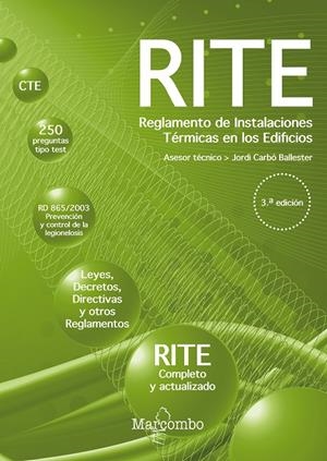 REGLAMENTO DE INSTALACIONES TÉRMICAS EN LOS EDIFICIOS 3ED | 9788426733313 | CARBÓ BALLESTER, JORDI | Galatea Llibres | Llibreria online de Reus, Tarragona | Comprar llibres en català i castellà online