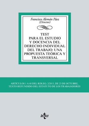 TEST PARA EL ESTUDIO Y DOCENCIA DEL DERECHO INDIVIDUAL DEL TRABAJO | 9788430983117 | ALEMÁN PÁEZ, FRANCISCO | Galatea Llibres | Llibreria online de Reus, Tarragona | Comprar llibres en català i castellà online