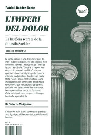 L'IMPERI DEL DOLOR | 9788417339739 | RADDEN KEEFE, PATRICK | Galatea Llibres | Librería online de Reus, Tarragona | Comprar libros en catalán y castellano online