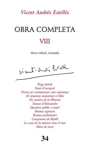 OBRA COMPLETA VIII | 9788417469429 | ANDRÉS ESTELLÉS, VICENT | Galatea Llibres | Llibreria online de Reus, Tarragona | Comprar llibres en català i castellà online