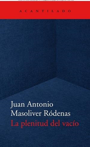 LA PLENITUD DEL VACIO | 9788418370779 | MASOLIVER RÓDENAS, JUAN ANTONIO | Galatea Llibres | Llibreria online de Reus, Tarragona | Comprar llibres en català i castellà online