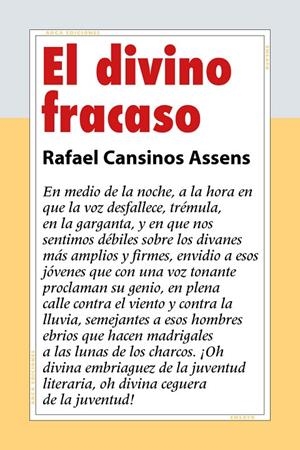 EL DIVINO FRACASO | 9788415957201 | CANSINOS ASSENS, RAFAEL | Galatea Llibres | Librería online de Reus, Tarragona | Comprar libros en catalán y castellano online