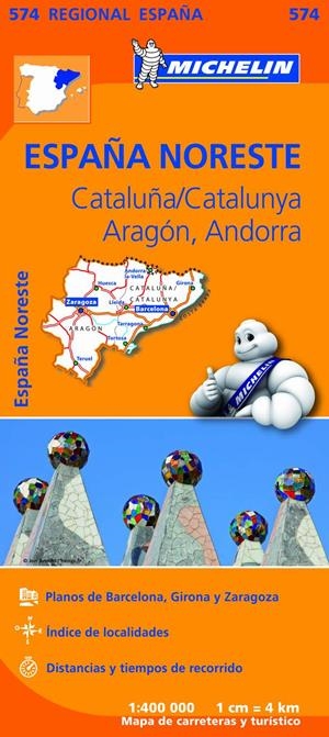 MAPA REGIONAL ESPAÑA NORESTE (CATALUÑA-ARAGON-ANDORRA Nº574) 1:4000.000 | 9782067184251 | Galatea Llibres | Llibreria online de Reus, Tarragona | Comprar llibres en català i castellà online
