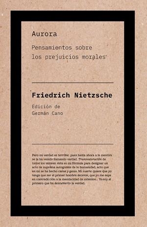 AURORA | 9788418546594 | NIETZSCHE, FRIEDRICH | Galatea Llibres | Librería online de Reus, Tarragona | Comprar libros en catalán y castellano online