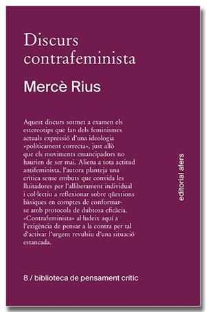 DISCURS CONTRAFEMINISTA | 9788418618758 | RIUS SANTAMARIA, MERCÈ | Galatea Llibres | Librería online de Reus, Tarragona | Comprar libros en catalán y castellano online