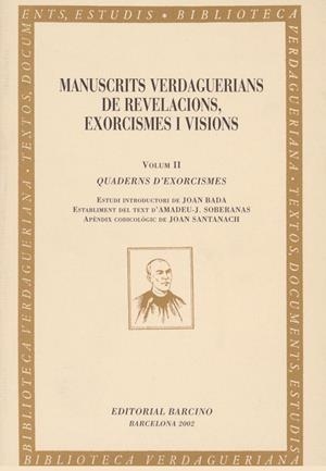 MANUSCRITS VERDAGUERIANS DE REVELACIONS, EXORCISMES I VISION | 9788472267046 | AAVV | Galatea Llibres | Llibreria online de Reus, Tarragona | Comprar llibres en català i castellà online