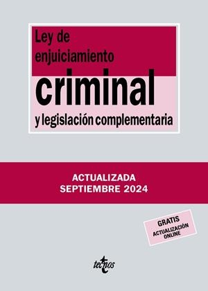 LEY DE ENJUICIAMIENTO CRIMINAL Y LEGISLACIÓN COMPLEMENTARIA 2024 | 9788430990986 | Galatea Llibres | Llibreria online de Reus, Tarragona | Comprar llibres en català i castellà online