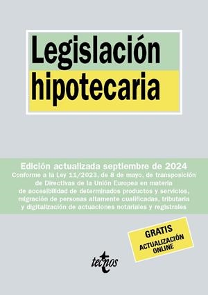 LEGISLACIÓN HIPOTECARIA 2024 | 9788430990900 | Galatea Llibres | Llibreria online de Reus, Tarragona | Comprar llibres en català i castellà online