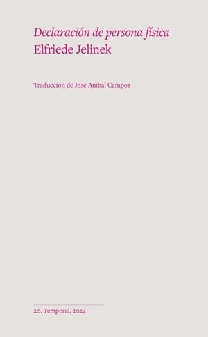DECLARACION DE PERSONA FISICA | 9788412656183 | JELINEK, ELFRIEDE | Galatea Llibres | Librería online de Reus, Tarragona | Comprar libros en catalán y castellano online