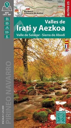 VALLES DE IRATI Y AEZKOA MAPA 1:25.000 | 9788470111808 | Galatea Llibres | Llibreria online de Reus, Tarragona | Comprar llibres en català i castellà online