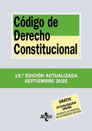 CÓDIGO DE DERECHO CONSTITUCIONAL SEPTIEMBRE 2025 | 9788430993123 | Galatea Llibres | Llibreria online de Reus, Tarragona | Comprar llibres en català i castellà online