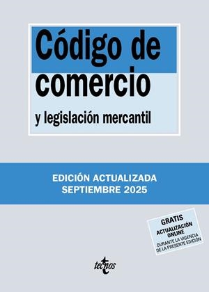 CÓDIGO DE COMERCIO SEPTIEMBRE 2025 | 9788430992997 | Galatea Llibres | Llibreria online de Reus, Tarragona | Comprar llibres en català i castellà online