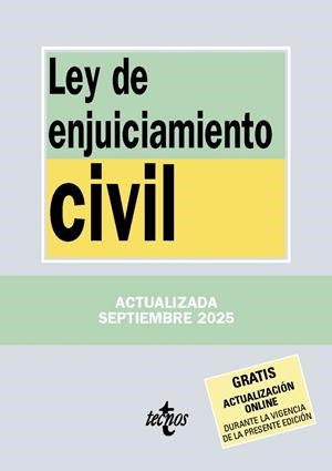 LEY DE ENJUICIAMIENTO CIVIL SEPTIEMBRE 2025 | 9788430993178 | Galatea Llibres | Llibreria online de Reus, Tarragona | Comprar llibres en català i castellà online