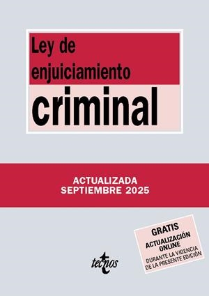 LEY DE ENJUICIAMIENTO CRIMINAL SEPTIEMBRE 2025 | 9788430993185 | Galatea Llibres | Llibreria online de Reus, Tarragona | Comprar llibres en català i castellà online