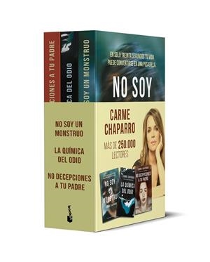 PACK CARME CHAPARRO. NO SOY UN MONSTRUO / LA QUÍMICA DEL ODIO / NO DECEPCIONES A TU PADRE | 9788432241307 | CHAPARRO, CARME | Galatea Llibres | Llibreria online de Reus, Tarragona | Comprar llibres en català i castellà online