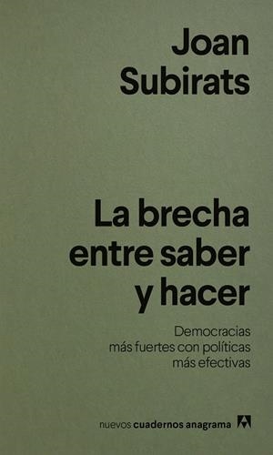 LA BRECHA ENTRE SABER Y HACER | 9788433949004 | SUBIRATS, JOAN | Galatea Llibres | Llibreria online de Reus, Tarragona | Comprar llibres en català i castellà online