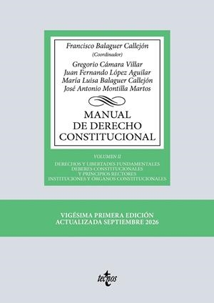 MANUAL DE DERECHO CONSTITUCIONAL VOL. 2 - 2026 - 21 ED. | 9788430994687 | AA.VV | Galatea Llibres | Librería online de Reus, Tarragona | Comprar libros en catalán y castellano online